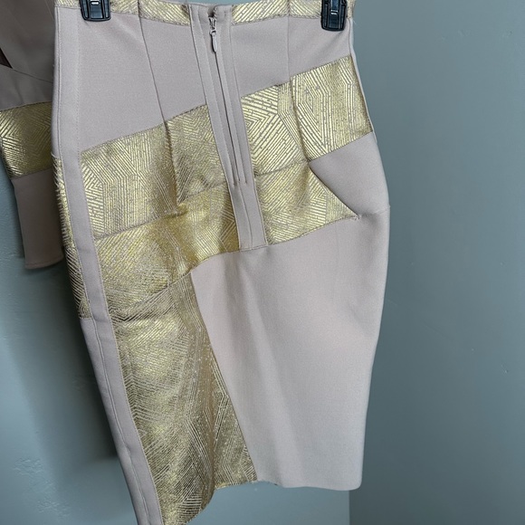 Pink & Gold Metallic Two Piece Skirt Set - Picture 7 of 8